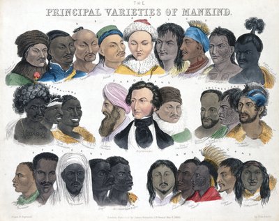 Fysiognomia "Ihmiskunnan tärkeimmät lajikkeet", 3. toukokuuta 1850 tekijältä Unbekannt
