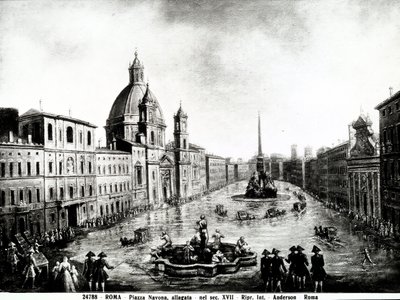 Piazza Navona Roomassa, painatus 1600-luvulta, joka sijaitsee Roomassa tekijältä Unbekannt
