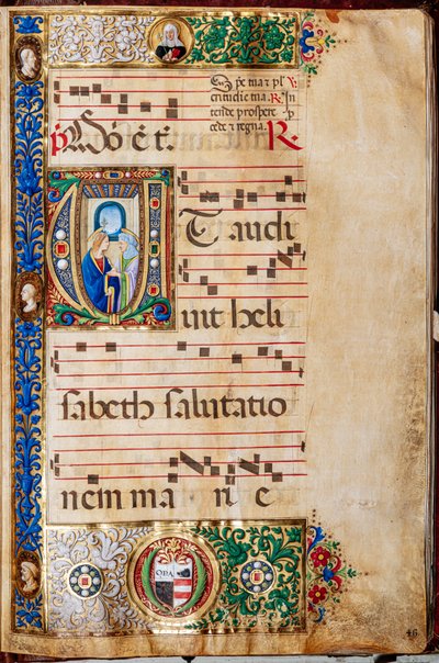 Piccolomini-kirjasto: Kuorokirja, cod. 14.P., ff. 46r "St. Elizabeth, Giovanni di Giuliano Boccardi, joka tunnetaan nimellä Boccardino vanhin. tekijältä Unbekannter Künstler