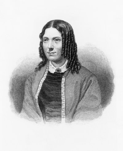 Harriet Beecher Stowen (1811-1896) muotokuva (kaiverrus) tekijältä Benjamin Baud