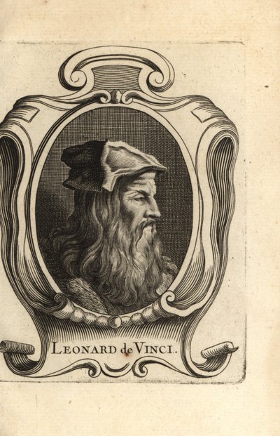 Italialaisen renessanssitaiteilijan Leonardo da Vincin muotokuva. tekijältä Unbekannter Künstler
