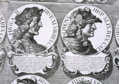 Fruela II:n ja Alfonso IV:n muotokuvia tekijältä Unbekannt
