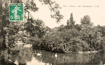Postikortti/Parc Montsouris/Pariisi/Seine/Ile de France/Ranska tekijältä William M. Timlin