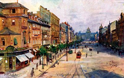 Praha: Venceslauksen aukio (Vaclavske namesti) tekijältä Unbekannter Künstler