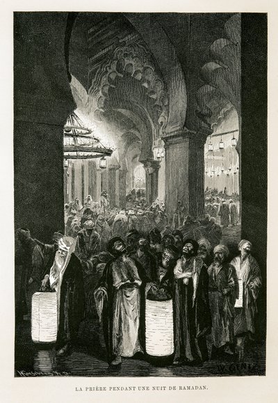 Rukous yön aikana ramadanissa - kuva Egyptin atlasesta tekijältä Unbekannter Künstler