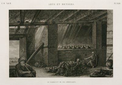 Prosessi, kemiallinen suola-ammoniakin valmistus, Egypti, n. 1798 tekijältä Unbekannt