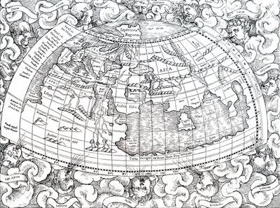 Ptolemaios Aleksandrialainen kartta tuolloin tunnetusta maailmasta. tekijältä Unbekannt