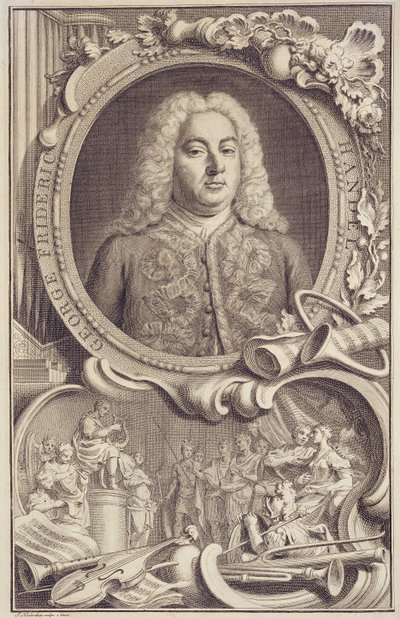 RM 7.f.5 George Frederick Handel (1685-1759), "Israel in Egyptin" etulevy, kaiverrus Jacobus Houbraken (1698-1780) tekijältä Unbekannter Künstler