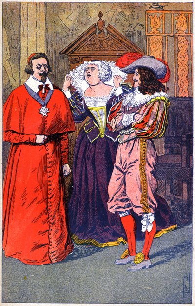 Richelieu, Marie de Medicis, Ludvig XIII, noin 1910-20 (kuvitus). tekijältä Unbekannter Künstler