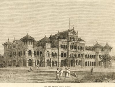 Royal Alfredin merimieskoti, Bombay, 1900-luku (kaiverrus). tekijältä Unbekannter Künstler