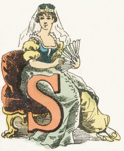 S - Sultane - Childish Alphabet, Editions Gordinne 1920 (kaiverrus) tekijältä Unbekannt