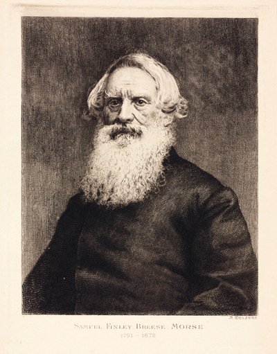 Samuel F B Morse, yhdysvaltalainen taiteilija ja morsekoodin keksijä, n. 1870 tekijältä Unbekannt