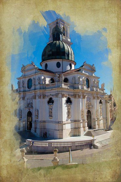 Monte Bericon pyhäkkö, Vicenza, Italia (manipuloitu kuva) tekijältä Unbekannt