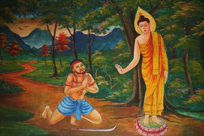 Kohtaus Buddha Vientiane Laosin elämästä tekijältä Unbekannt