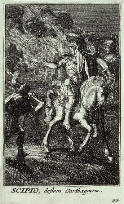 Scipio Africanus nuorempi (185-129 eaa.) (kaiverrus). tekijältä Unbekannter Künstler
