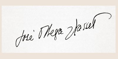 José Ortega y Gassetin allekirjoitus (kynä ja muste paperille) tekijältä Unbekannt
