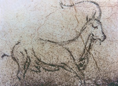 mainadera-cabra espanyola, període paleolític, c.40000-12000 aC (pintura rupestre)finès tekijältä Unbekannter Künstler