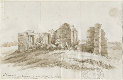 Stafford - Creswell Chapel: kynä- ja pesupiirustus, 1824 tekijältä Unbekannt