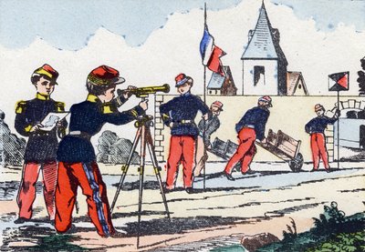 Stalkerit. Kaiverrus "lasten sotilasaakkosilla". Kuvat Pont-a-Moussonista, noin 1890. 20 sivua. Aurinko: 28,5 x 21 cm tekijältä Unbekannt