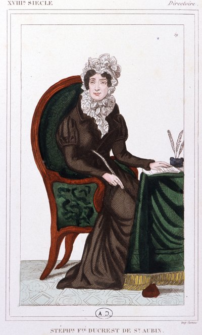 Stephanie Ducrest de Saint-Aubin, Genlisin kreivitär, noin 1810 (kaiverrus). tekijältä Unbekannter Künstler