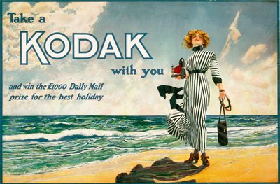 "Take a Kodak with you", mainos Kodak-kameroista, Iso-Britannia, n. 1910 tekijältä Unbekannt