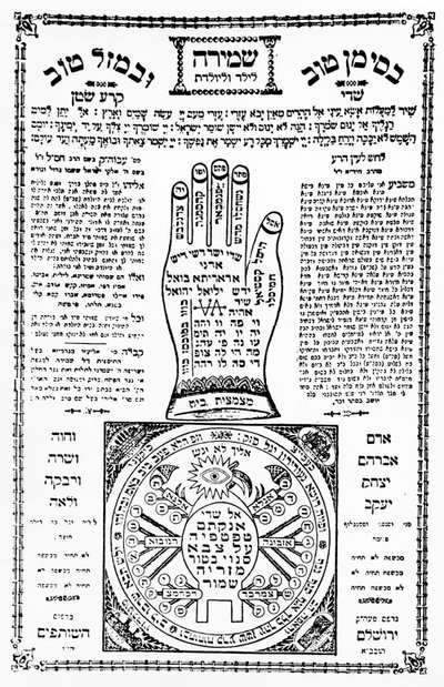 Tefillah (fylakteria) käsin Palestiinasta, n. 1930 (painettu paperi) tekijältä Unbekannt