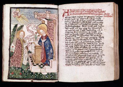 Ilmestys, kuvitus Tuntien kirjasta (vellum) tekijältä Unbekannt