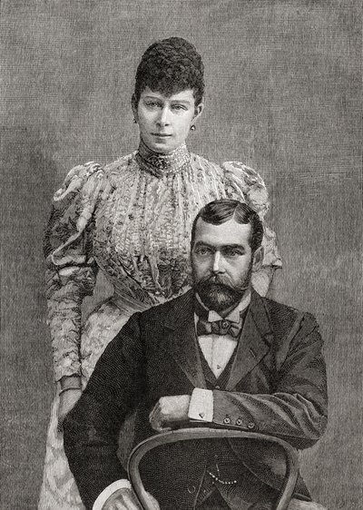 Cornwallin herttua ja herttuatar George V ja hänen vaimonsa Mary of Teck. tekijältä Unbekannt