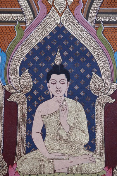 Buddhan elämä, seinä fresko, Wat Maniratanaramin luostari, Phnom Penh, 2022 (kuva) tekijältä Unbekannter Künstler