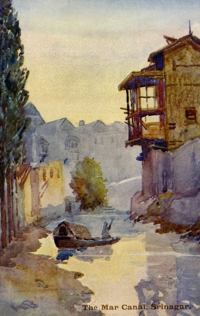 Mar-kanava, Srinagar, Kashmir, Intia. tekijältä Unbekannter Künstler