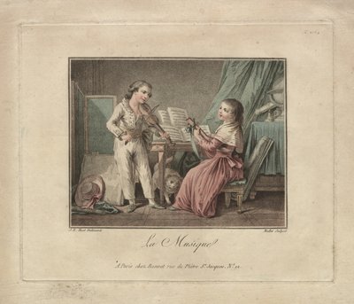 Musiikki, n. 1780 (kaiverrus) tekijältä Unbekannter Künstler