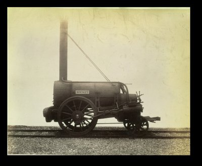George Stephensonin (1781-1848) vuonna 1829 suunnittelema "raketti", noin 1905 (bromidikuva) tekijältä Unbekannt