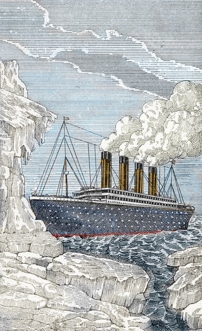 Titanic-laiva törmäsi jäävuoreen 14. huhtikuuta tekijältä Unbekannter Künstler