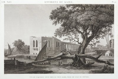 Vanhan Kairon akvedukti Roudahin saarelta Egyptistä, n. 1798 tekijältä Unbekannt