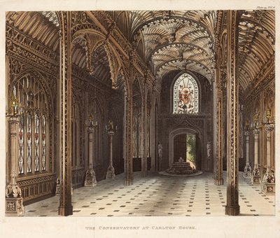 Viherhuone Carlton Housessa, Pall Mall, Lontoo, n. 1810 tekijältä Unbekannter Künstler