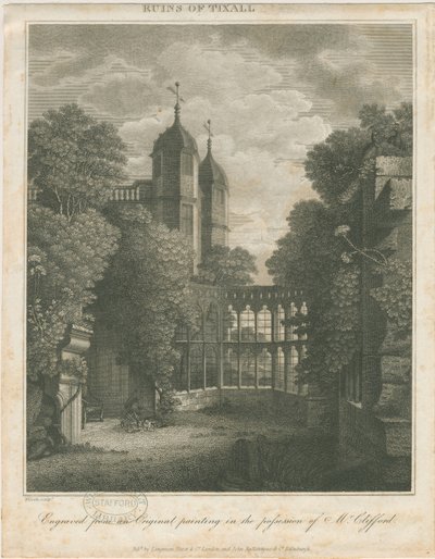 Tixall Hall: kaiverrus ja [?1800-luvun alku] tekijältä Unbekannt
