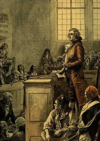 Ranskan kuninkaan Ludvig XVI:n oikeudenkäynti tekijältä Unbekannter Künstler