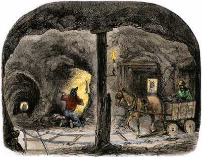 Tunneli Kalifornian kaivoksessa tekijältä Unbekannter Künstler