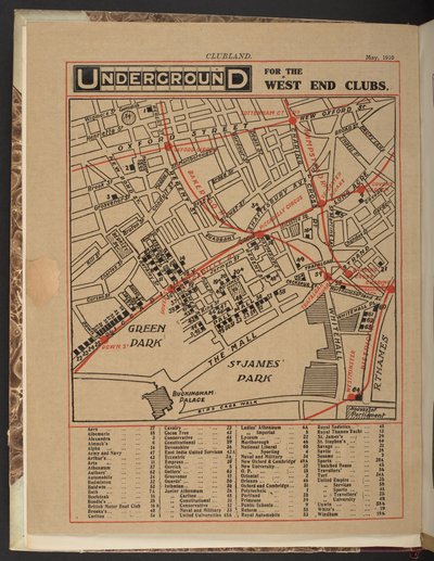 Underground West Endin klubeille, toukokuu 1910 tekijältä Unbekannter Künstler