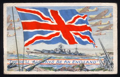 Iso-Britannia : Kanadassa toisen maailmansodan aikana C.L.C. valmistama isänmaallinen postikortti. tekijältä Unbekannt