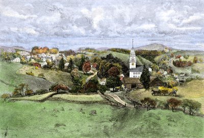 Yhdysvallat, New Hampshiren osavaltio: New Hampshire, New Hampshire vuotta 1800. Värikaiverrus 1800-luvulta. tekijältä Unbekannter Künstler
