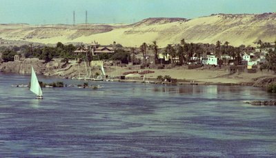 Näkymä Niilille Faluka-veneellä Egypti, n. 1979 (kuva) tekijältä Unbekannter Künstler
