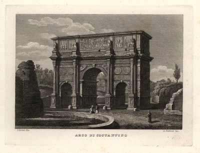 Näkymä Konstantinuksen kaarelle, Arco di Costantino, Rooma tekijältä Unbekannt