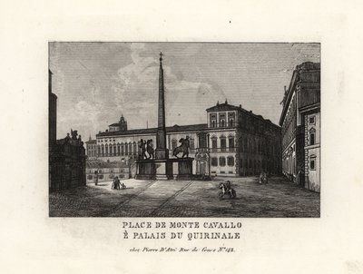 Näkymä Quirinalin palatsille ja aukiolle, Palazzo del Quirinale ja Piazza del Quirinale, Rooma tekijältä Unbekannt