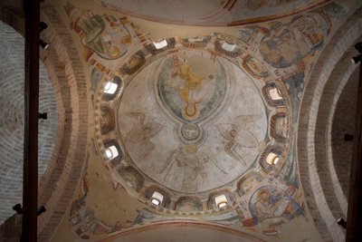 Näkymä freskosta kastekappelissa, Pyhän Tapanin katedraali, Concordia Sagittaria, Venetsian maakunta, Veneto, Italia (kuva) tekijältä Unbekannter Künstler
