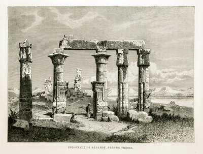 Näkymä Medamotin temppelin raunioista lähellä Thebes, Egypti Kuva Egyptin atlasesta tekijältä Unknown