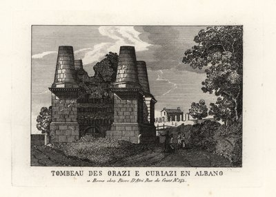 Näkymä Horatii- ja Curiatii-mausoleumin raunioista Appian tiellä, Rooma tekijältä Unbekannt