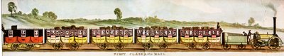 Nyrkkiluokan matkustajien vaunut, Liverpool-Manchester Railway tekijältä Unbekannter Künstler