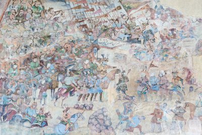 Seinämaalauksia Qeysarieh-portaalissa, Naqsh-e Jahan Imam Square, Esfahan, Iran (fresko) tekijältä Unbekannter Künstler
