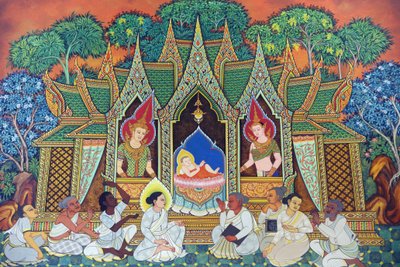 Wat Ananda Metyarama Thaimaan buddhalainen temppeli. Siddhartha Gautaman (tunnetaan yleisesti nimellä Buddha) syntymä, 20160818, Singapore, Singapore tekijältä Unbekannt